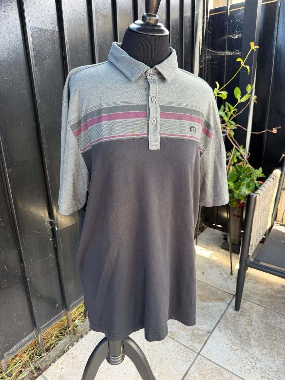 TravisMathew Tustin Ranch Golf Club Color Block Polo Shirt Size L